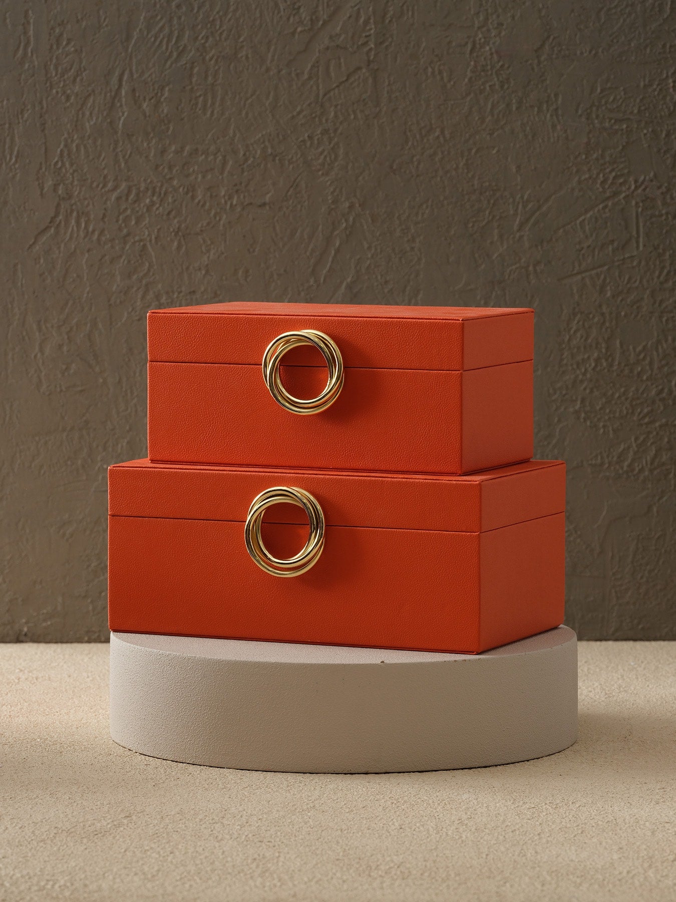 2'li Pirinç Halkalı Deri Kutu