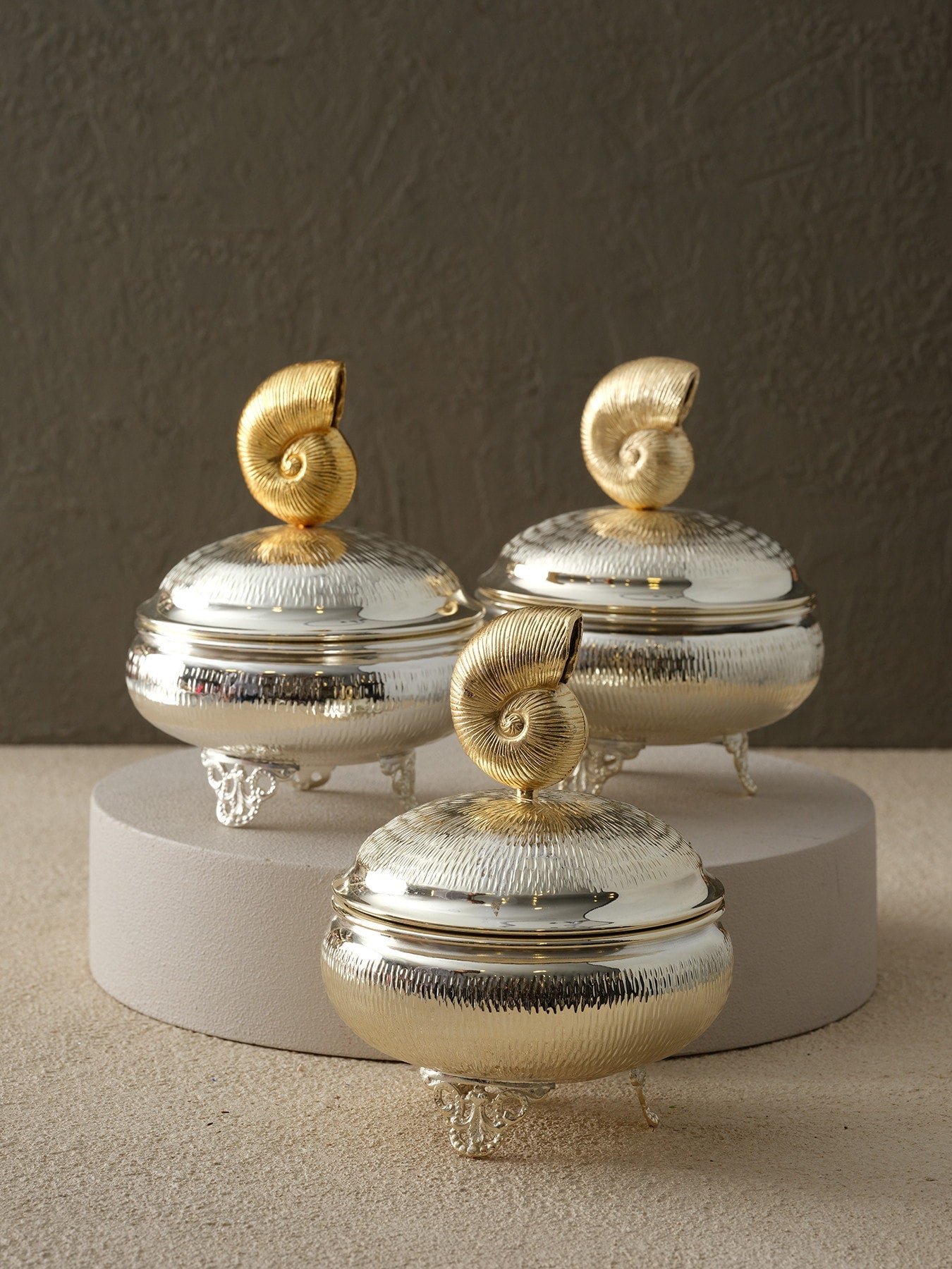 Nautiluslu Gümüş Kutu - Büyük Boy