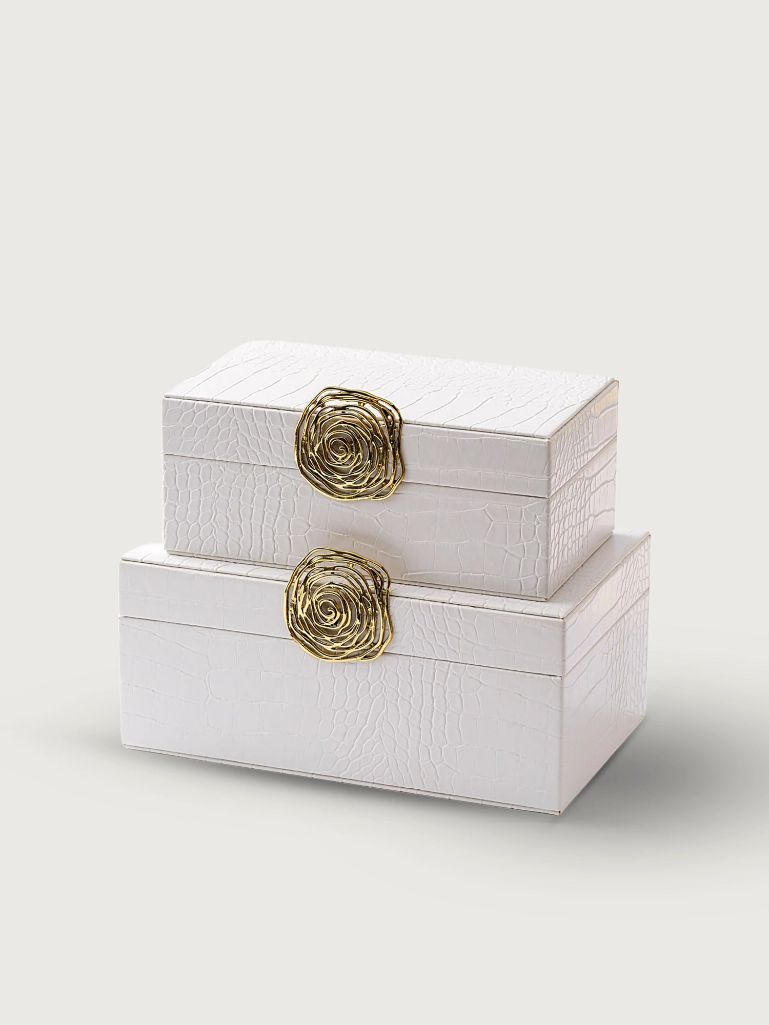 2'li Pirinç Aksesuarlı Deri Kutu