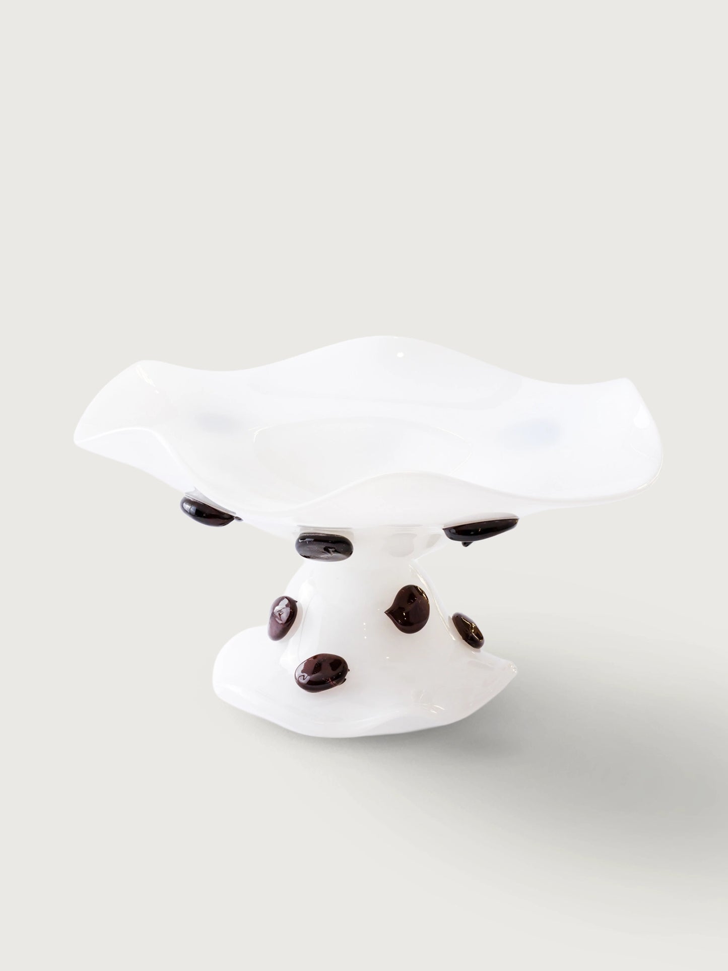 Ayaklı Puantiyeli Cam Çanak