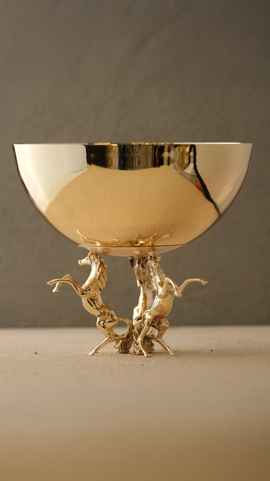 3 Atlı Pirinç Çanak