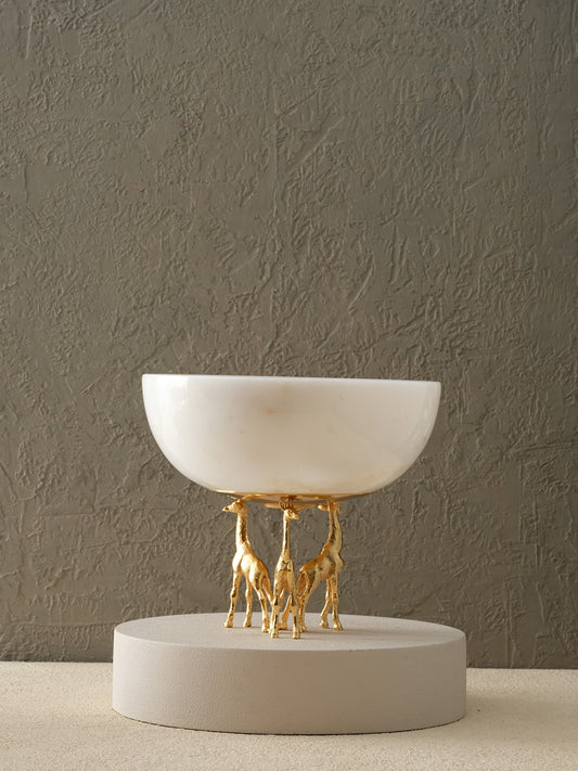 3 Zürafalı Mermer Çanak