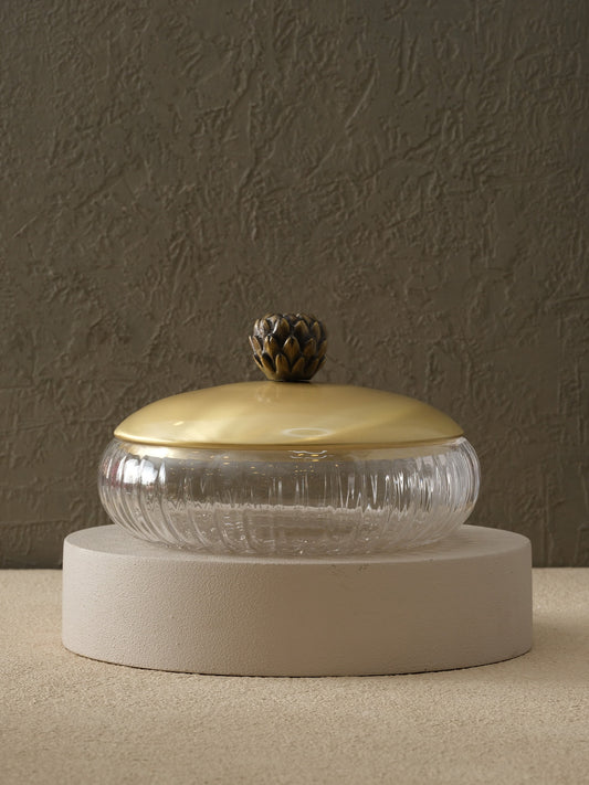 Pirinç Kapaklı Cam Sunumluk