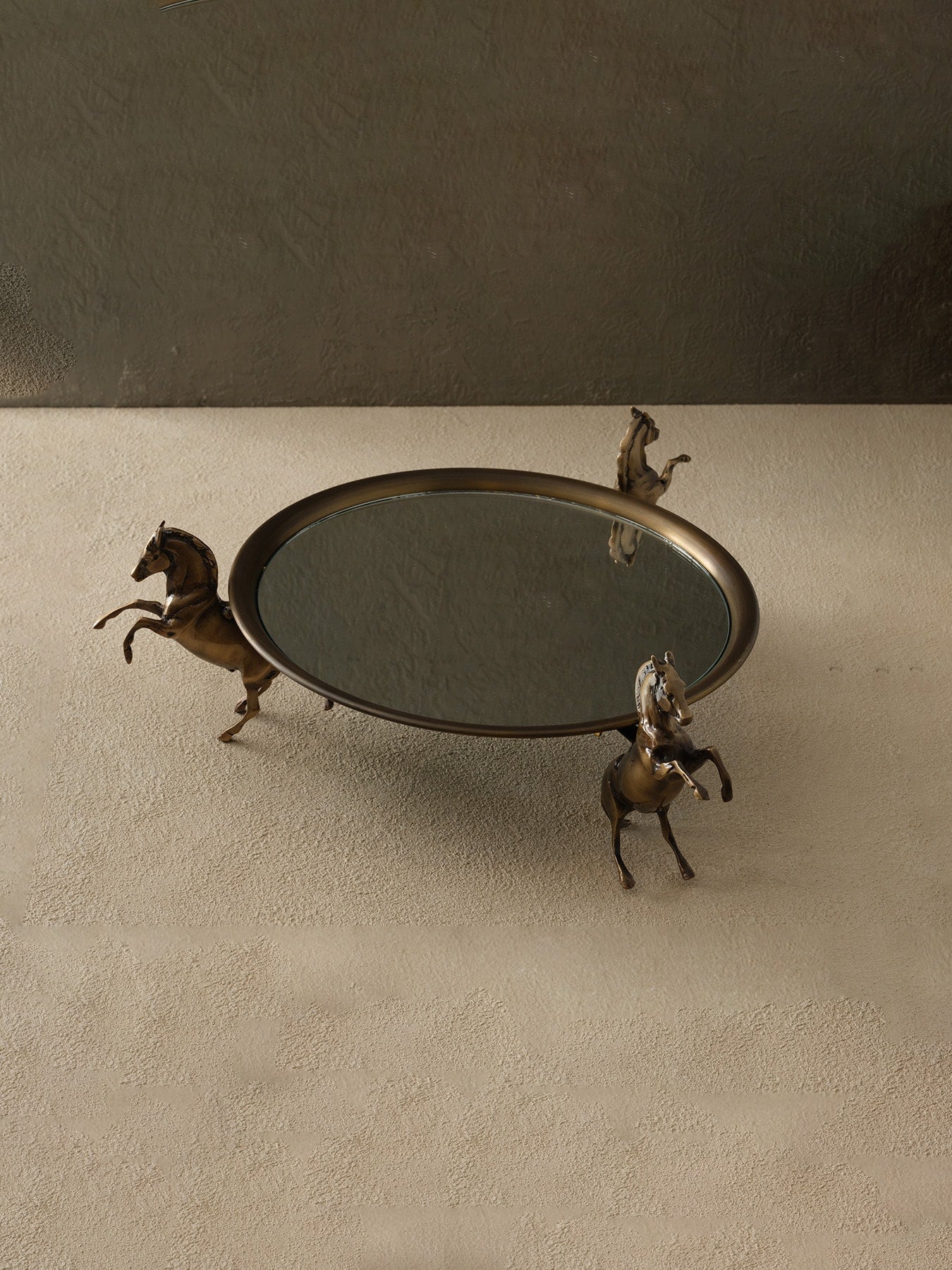 3 Atlı Aynalı Tepsi