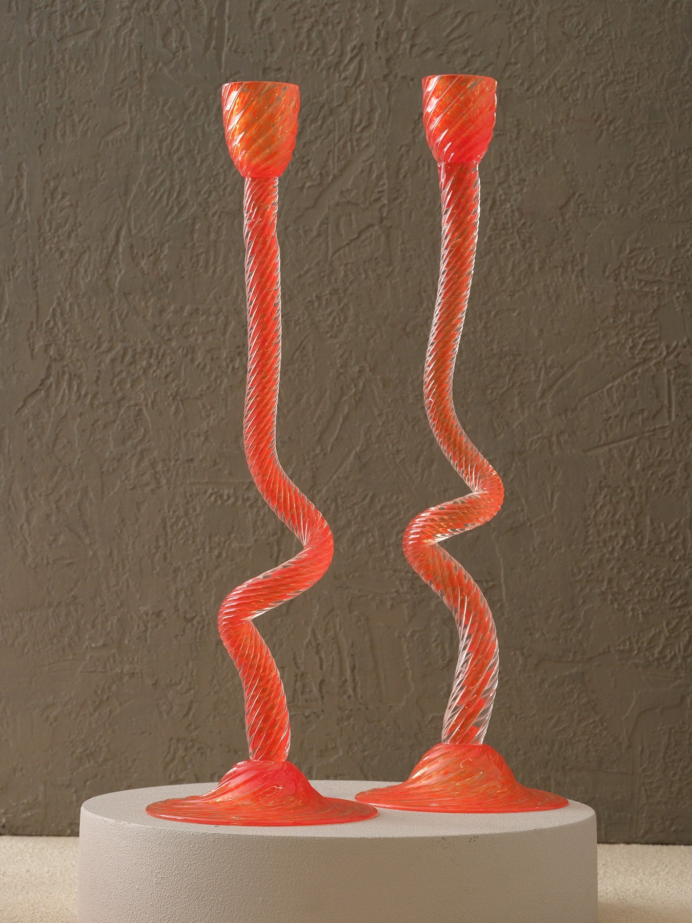 XL Cam Murano Kıvrık Mumluk - Büyük Boy