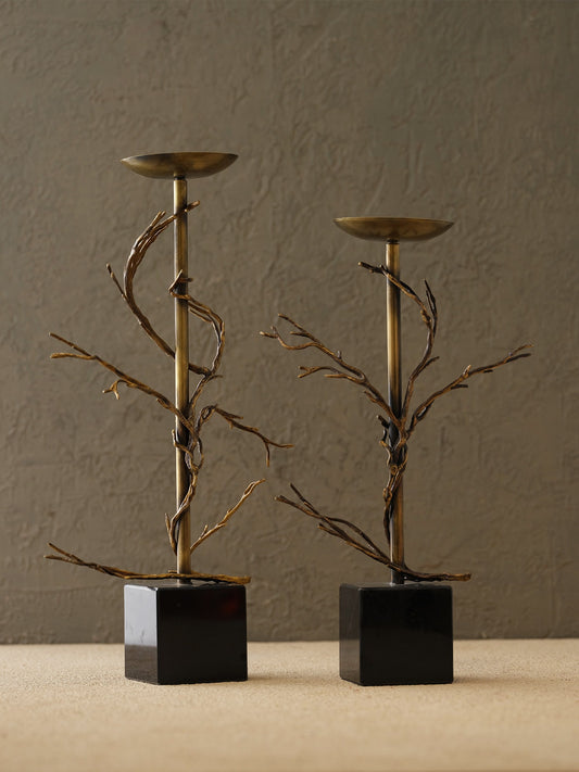 Pirinç Dallı Mumluk-Eskitme - Orta Boy