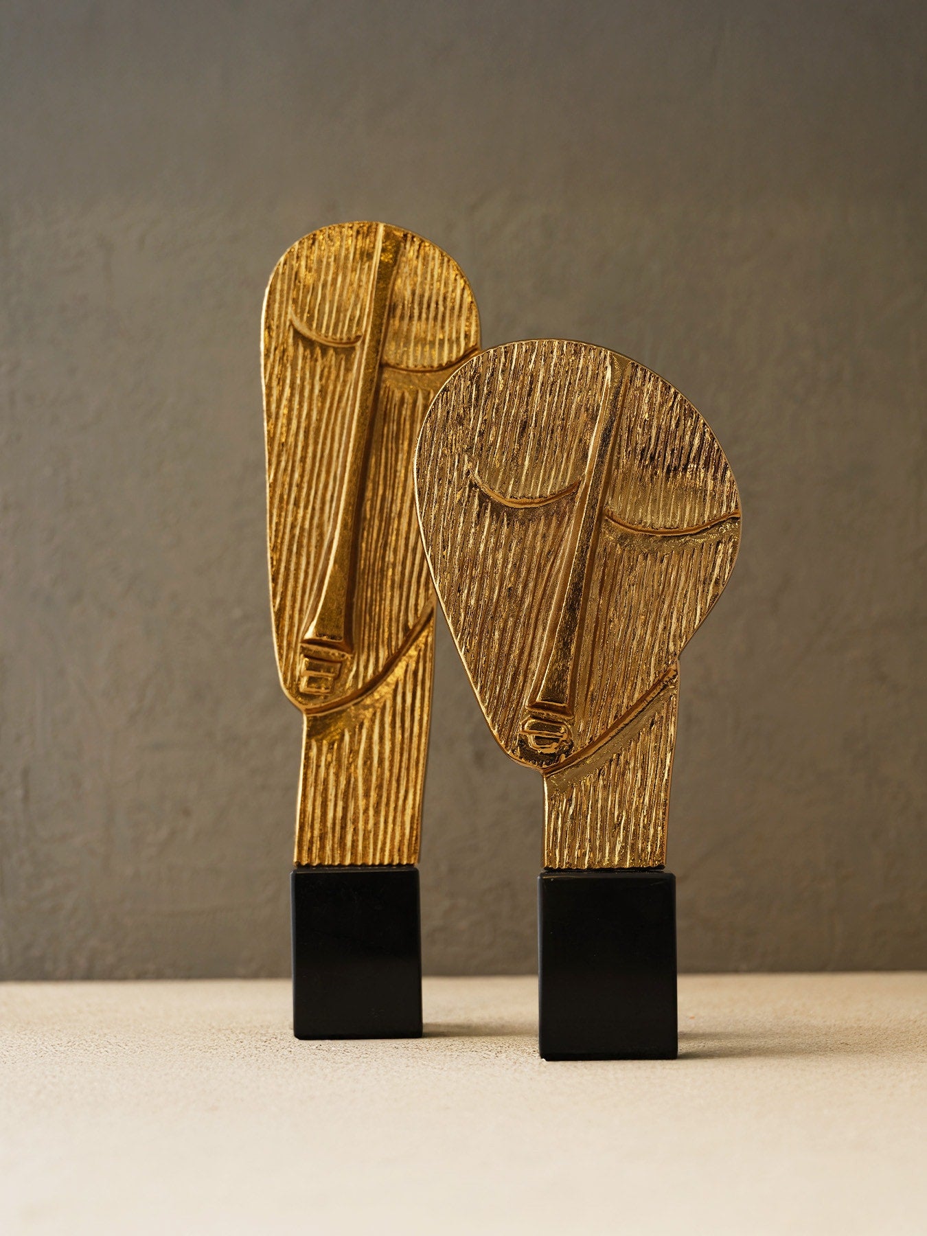 Soyut Pirinç Yüz - Büyük Boy