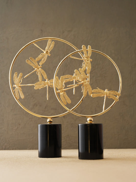 Çember Yusufçuklu Dekor-Siyah Gold - Büyük Boy