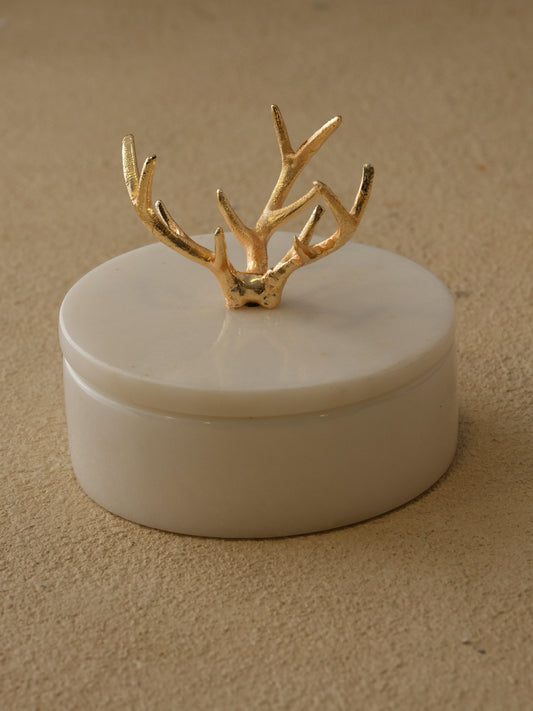 Pirinç Boynuz Kutu Beyaz