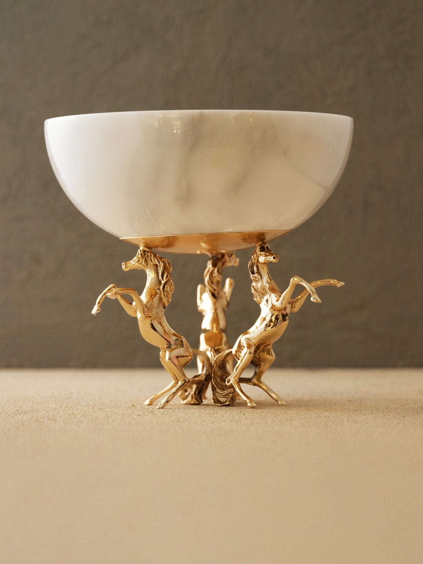 Pirinç 3 At Ayaklı Mermer Çanak