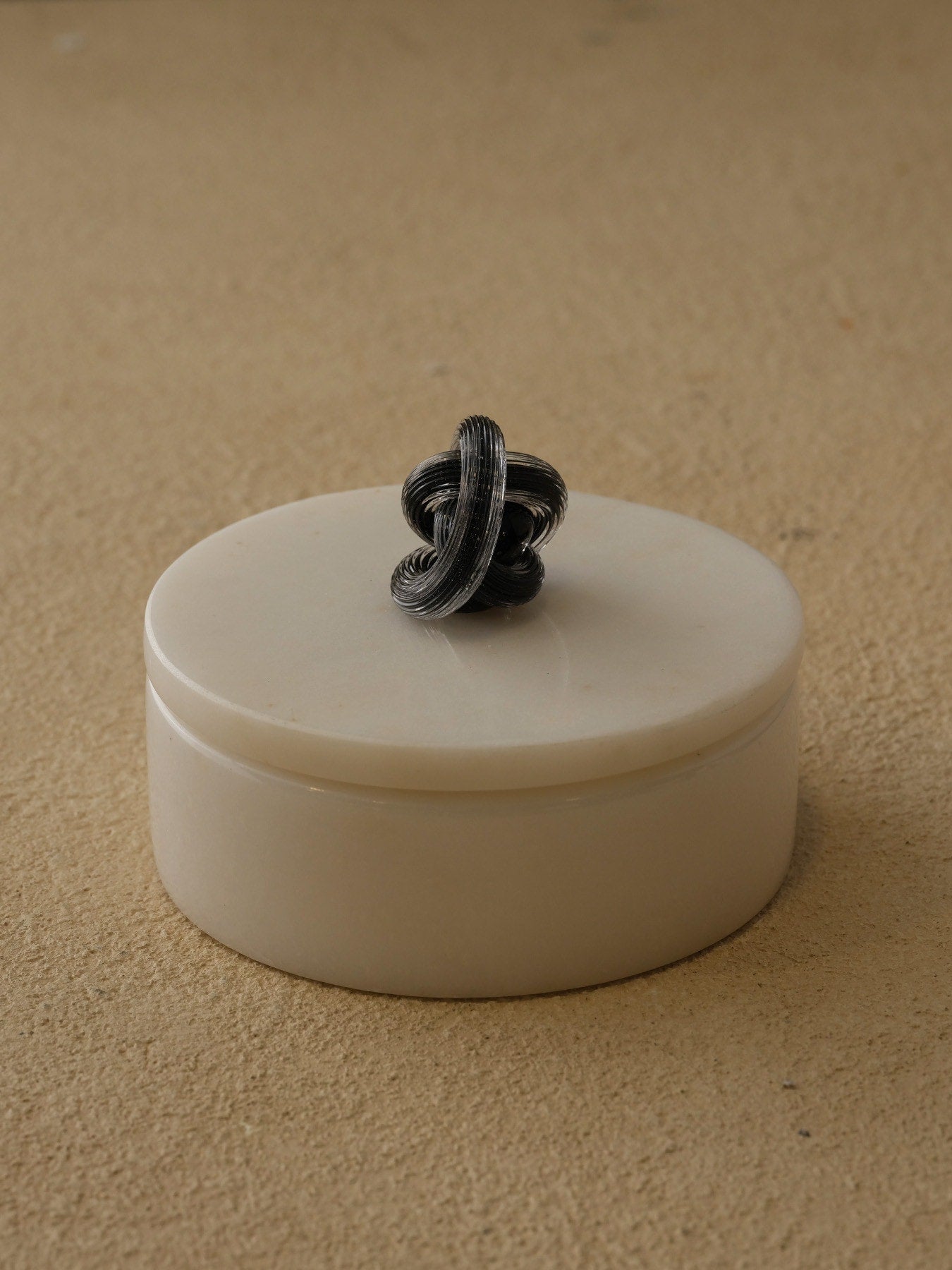 Cam Örgü Kulplu Kutu