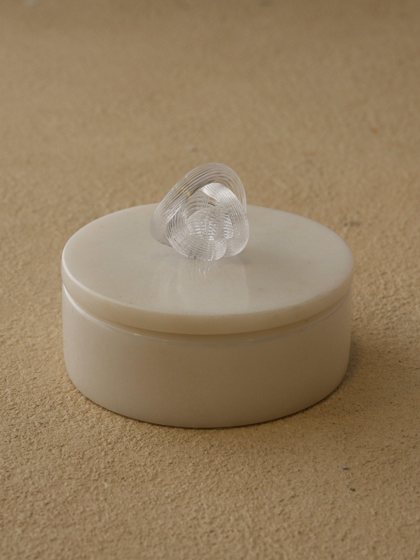 Cam Örgü Kulplu Kutu