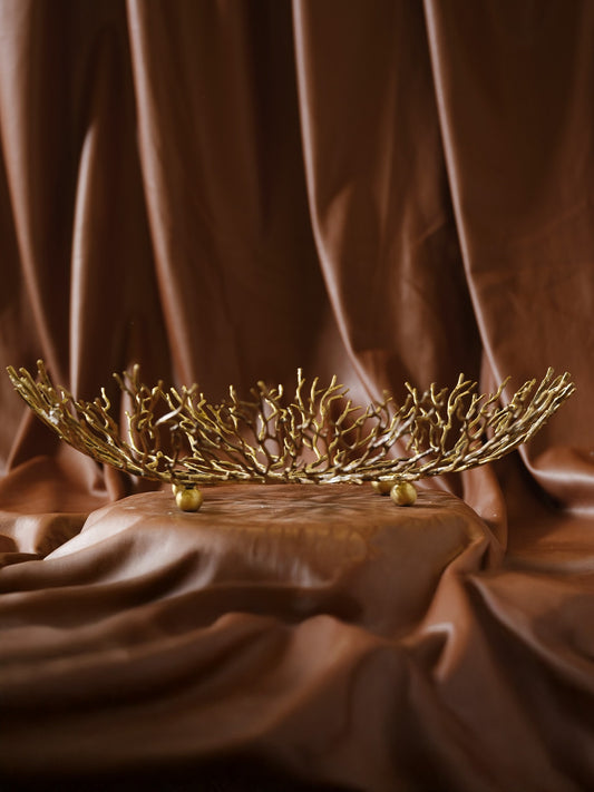 Top Ayaklı Pirinç Dal Dekor