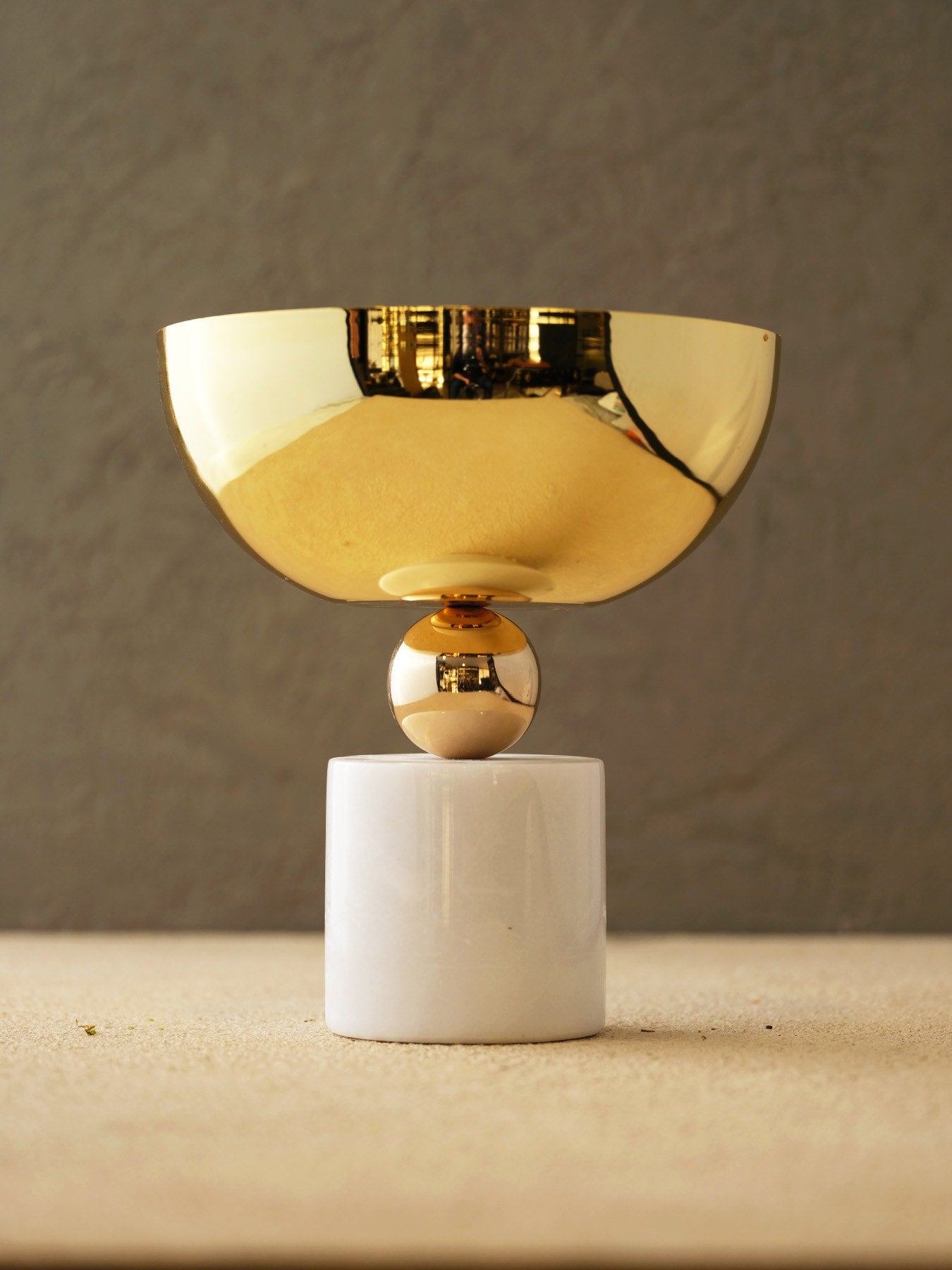 Mermer Kaideli Bakır Çanak/Kupa