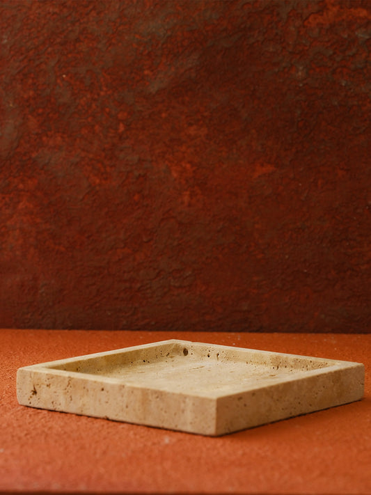 Traverten Kare Tepsi - Orta Boy