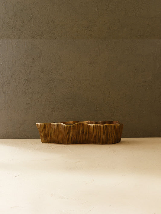 Eskitme Çizgili Amorf Saksı - Büyük Boy