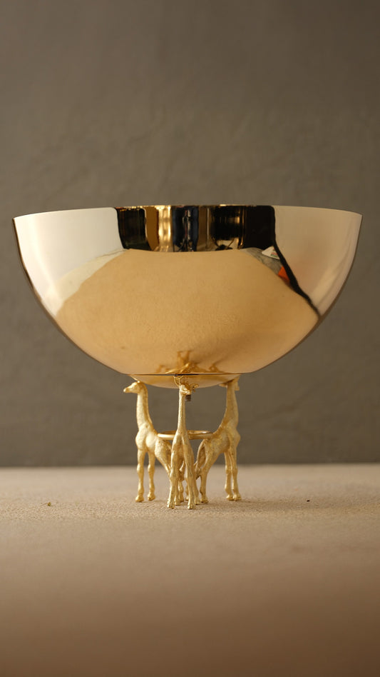 3 Zürafalı Pirinç Çanak