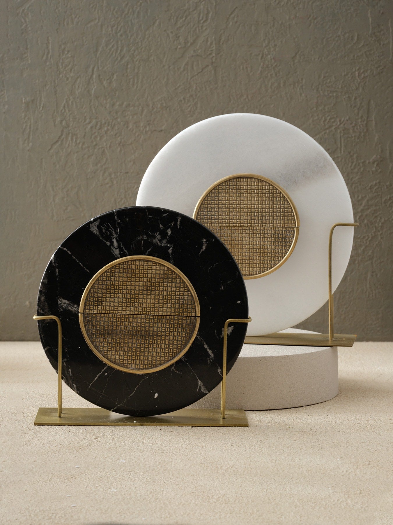 Pirinç Yarım Ay Mermer Disk - Büyük Boy